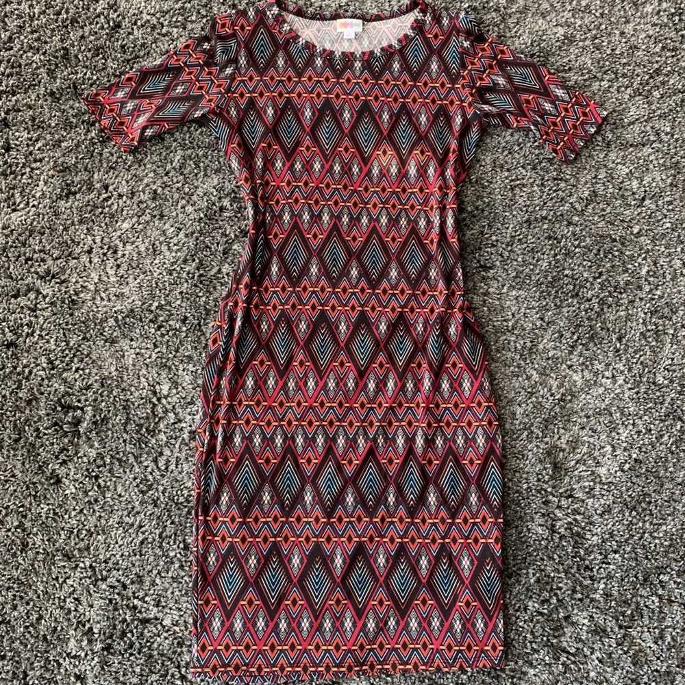 LuLaRoe Julia Dress - Aztec Print - Worn ONCE!